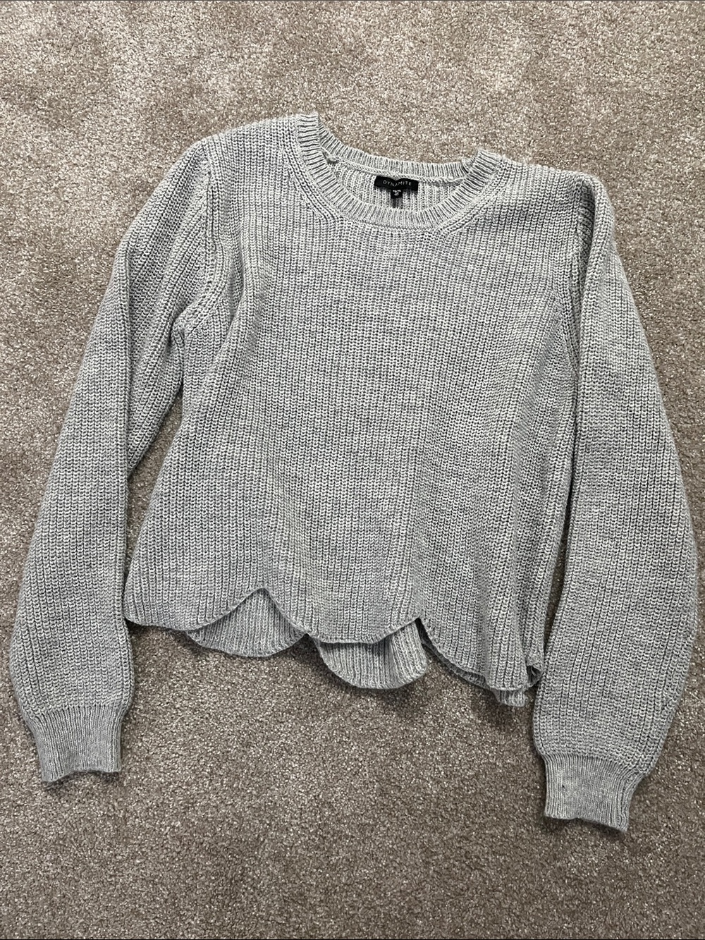 Dynamite Scallopped Knit Sweater